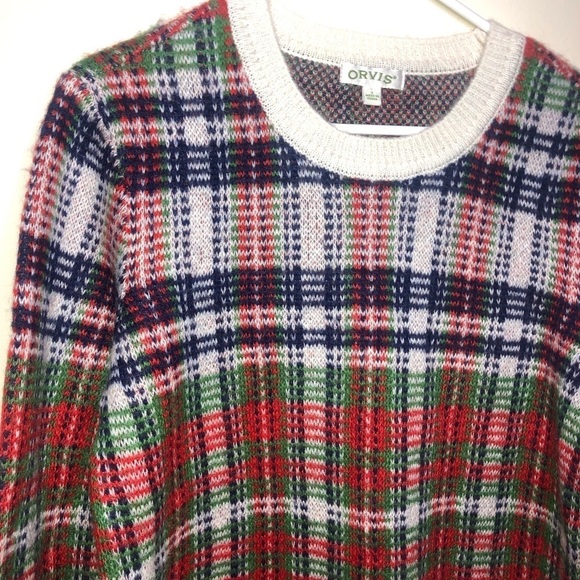 Orvis Women’s Plaid Crewneck Sweater Size Small - Picture 2 of 9